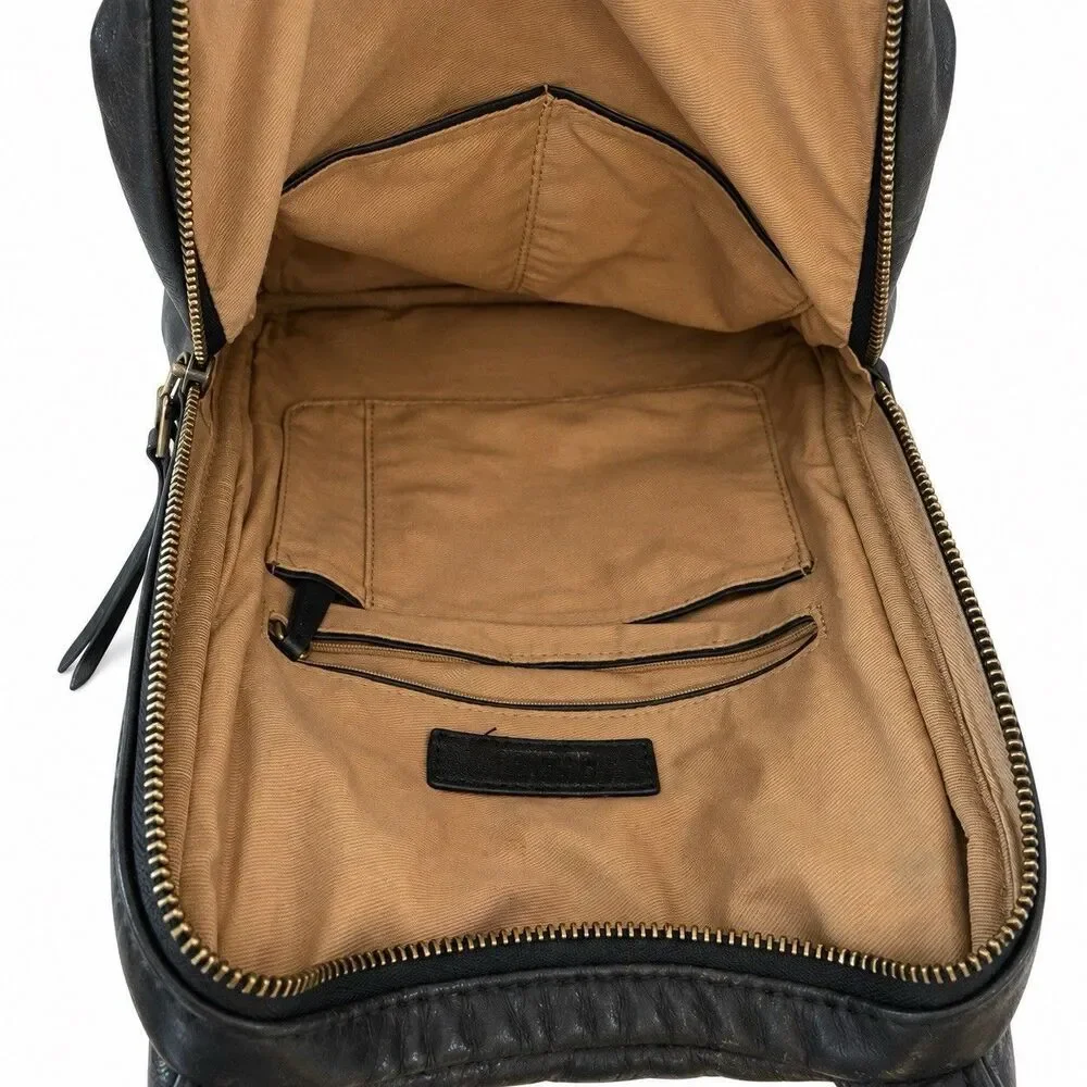 HOBO INT'L Black Leather Merrin Backpack Convertible Shoulder Bag